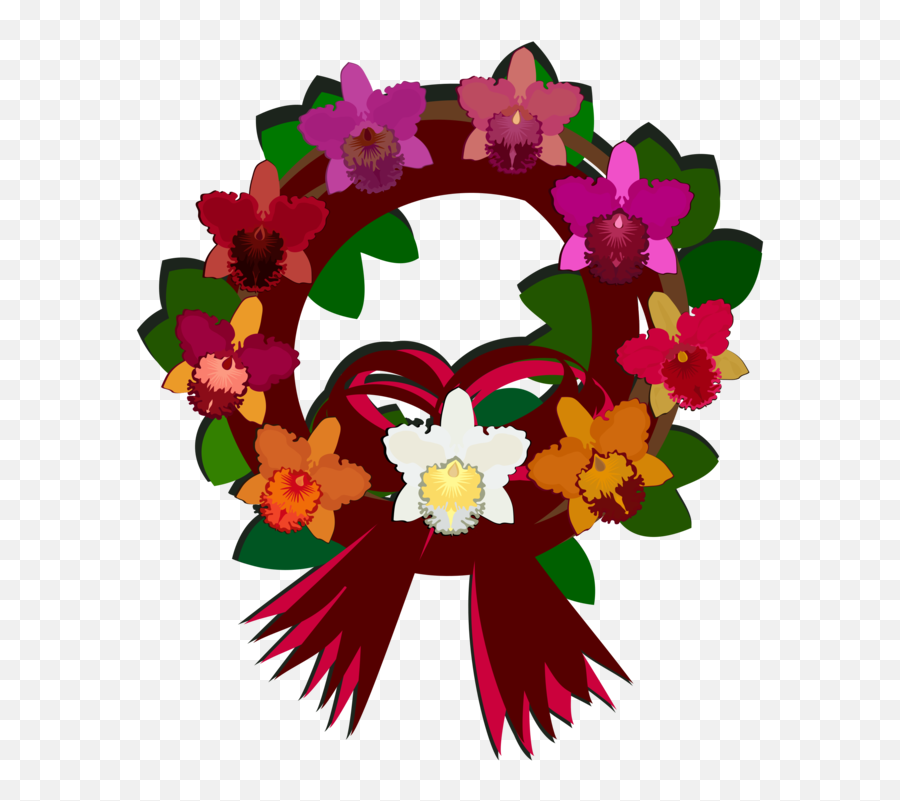 Plant Flower Wreath Png Clipart - Floral Emoji,Floral Wreath Clipart
