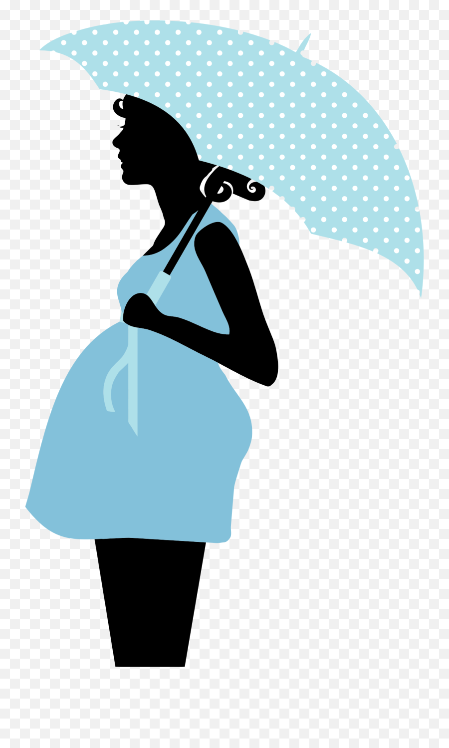 Pregnant Woman With The Umbrella Clipart - Baby Shower Pregnant Clipart Emoji,Umbrella Clipart