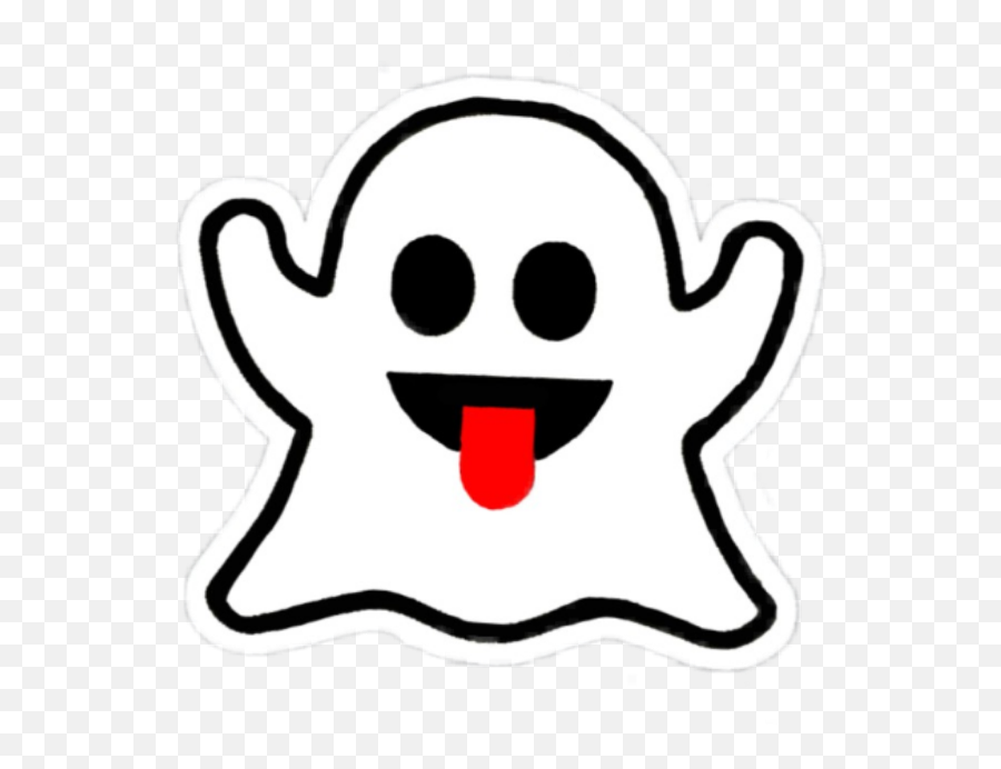Boo Ghost Cute White Kawaii Black Emot Snapchat - Snapchat Logo Whit And Black Emoji,Cute Ghost Clipart