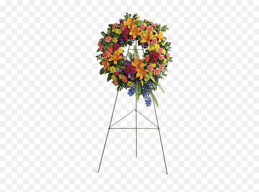 Colorful Serenity Wreath - Flower Wreath Funeral Colorful Emoji,Wreath Transparent