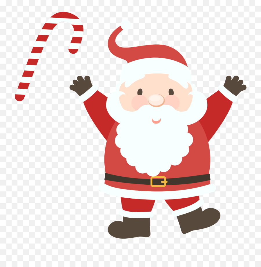 Cute Santa Claus Clipart Black And White - Novocomtop Transparent Santa Vector Png Emoji,Santa Clipart