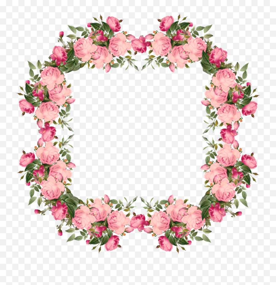 Vintage Roses Frames And Border Png - Vintage Pink Flower Border Emoji,Rose Border Png