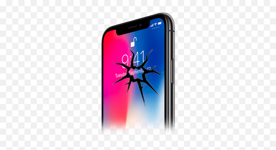 Apple Iphone X Cracked Screen Touch Not Working Bad Oled - Iphone X Broken Screen Png Emoji,Iphone X Png