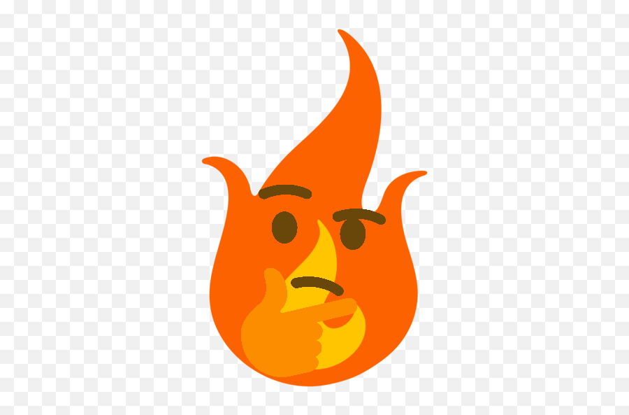 Fire Emoji With Thinking Face - Thinking Emoji Fire,Fire Emoji Png