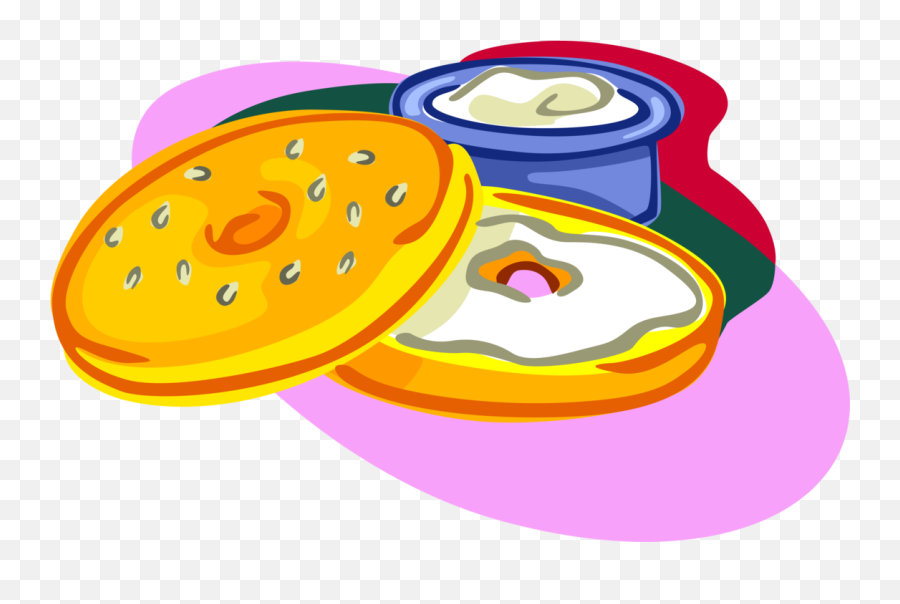 Bagels With Cream Cheese - Vector Image Emoji,Bagels Clipart