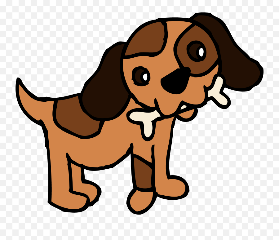 Free Clip Art - Transparent Dog With Bone Clipart Emoji,Dog Clipart
