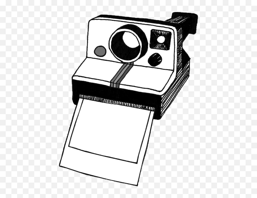 Polaroid Camera Clipart Black And White - Transparent Background Polaroid Camera Cartoon Emoji,Polaroid Clipart