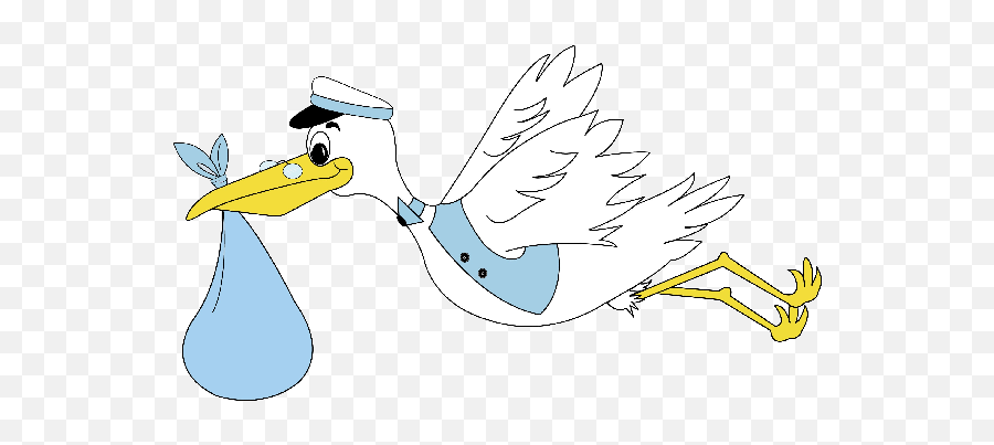 Stork Carrying Baby Boy Cartoon Clip Art Images - Stork Baby Language Emoji,Stork Clipart