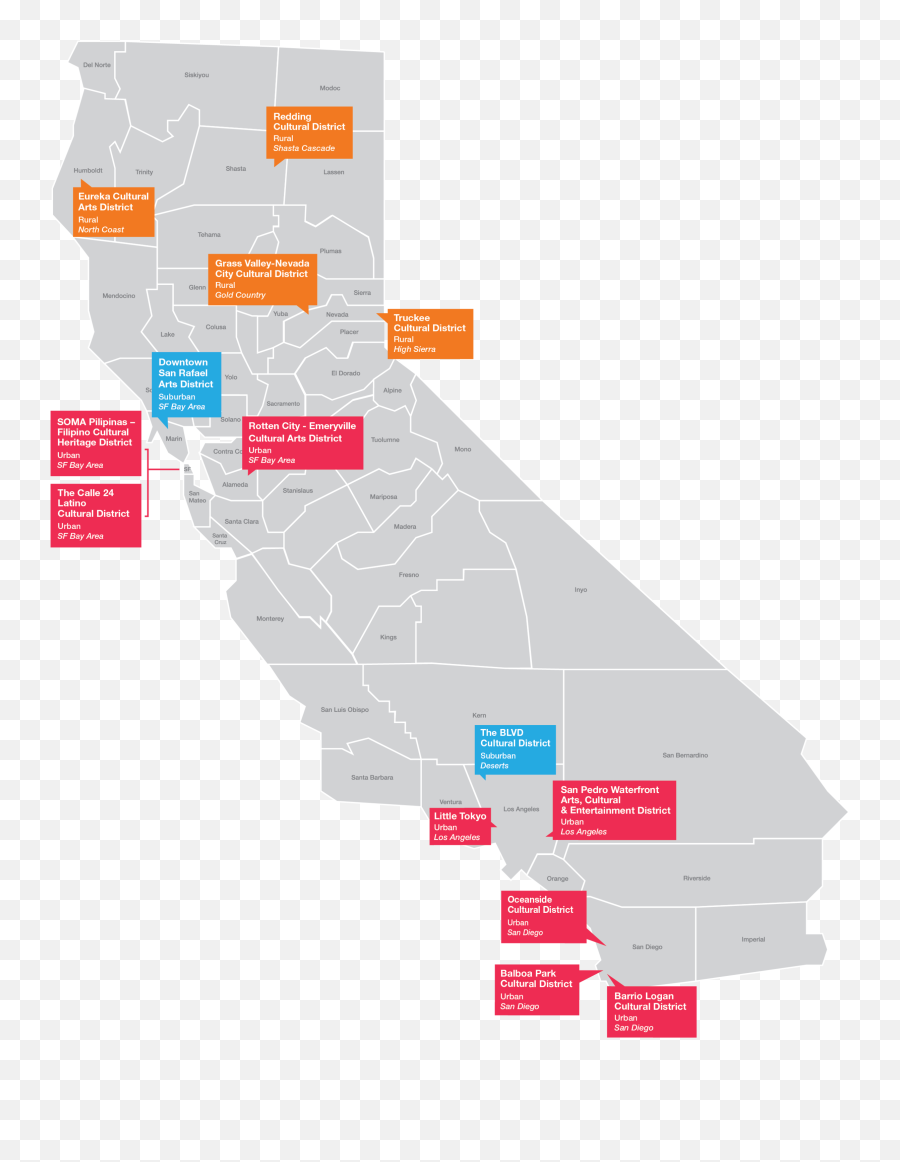 Districts California Cultural Districts - California Cultural District Emoji,California Map Png