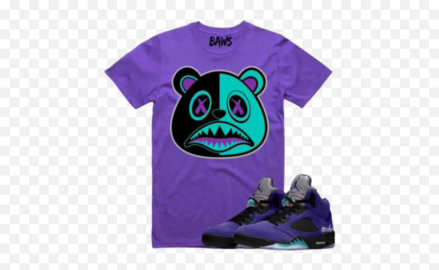 Aqua Yayo Tee - Shirt Jordan 5 Purple Grape Emoji,Ivory Ella Logo