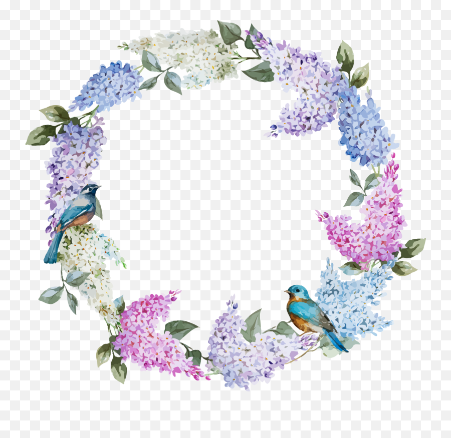 Hydrangea Png - Romantic Flower Circle Watercolor Transparent Watercolor Hydrangea Png Emoji,Flower Circle Png