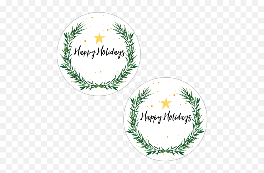 Holiday Wreath Gift Labels Emoji,Holiday Wreath Png