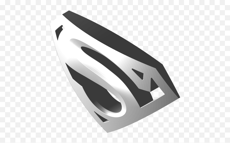 Superman Logo 3d 3d Cad Model Library Grabcad Emoji,Superman Logo Black And White