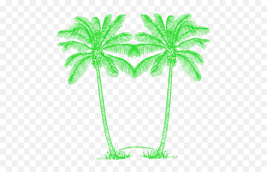 Palm Tree Clipart Double - Green Palm Tree Png Transparent Transparent Green Palm Tree Emoji,Palm Tree Png