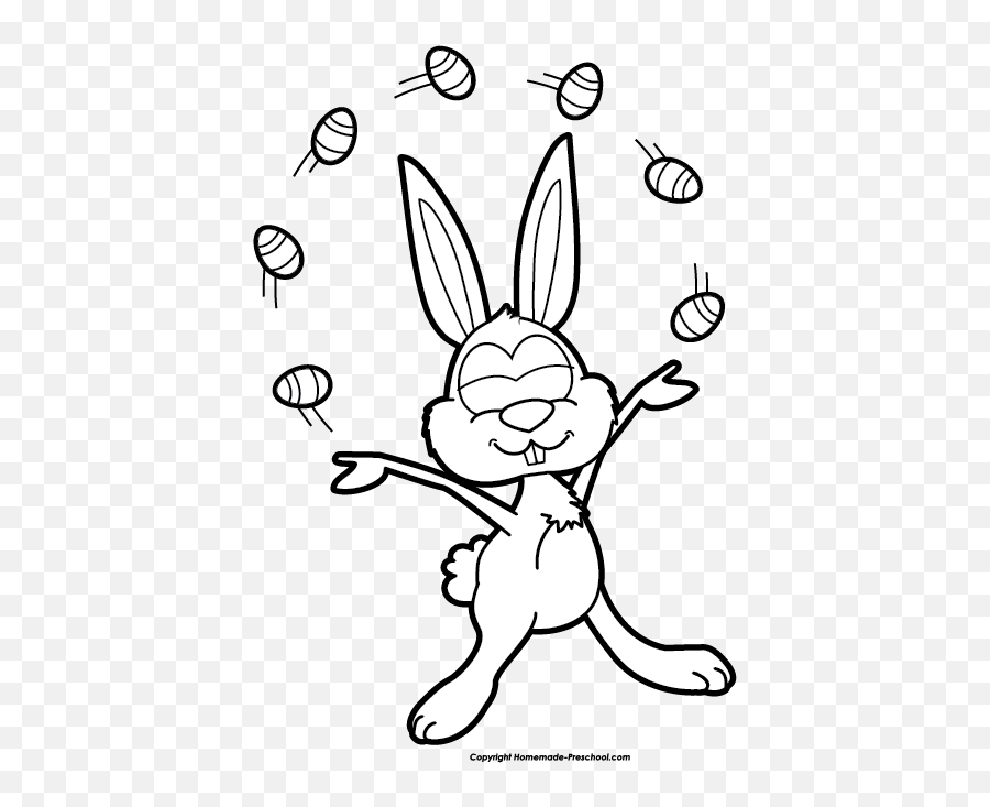 Free Easter Bunny Clipart - Easter Bunny Bw Emoji,Easter Bunny Clipart