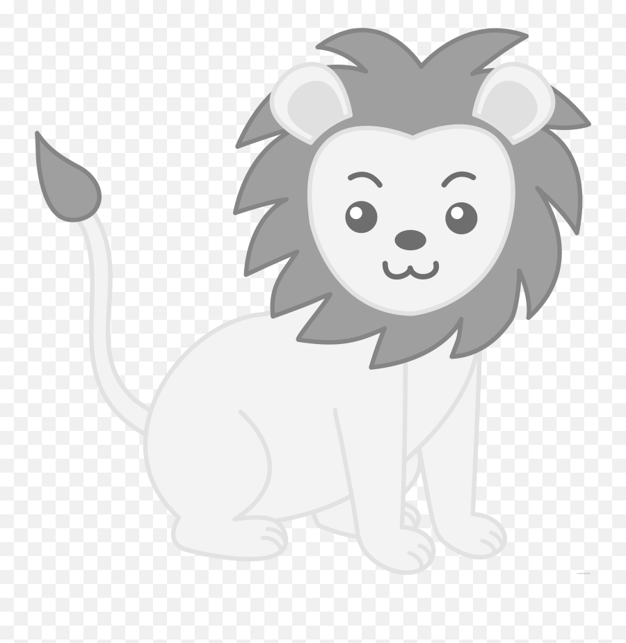 Baby Lion Animal Free Black White Emoji,Baby Clipart Black And White