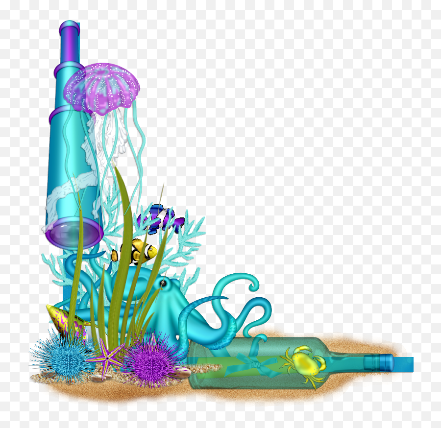 Ocean Sea Underwater Clip Art - Underwater Png Download Transparent Under The Sea Border Emoji,Ocean Clipart