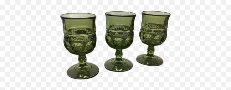 1950s Kingu0027s Crown Green Cordials - Set Of 3 Champagne Glass Emoji,Kings Crown Png