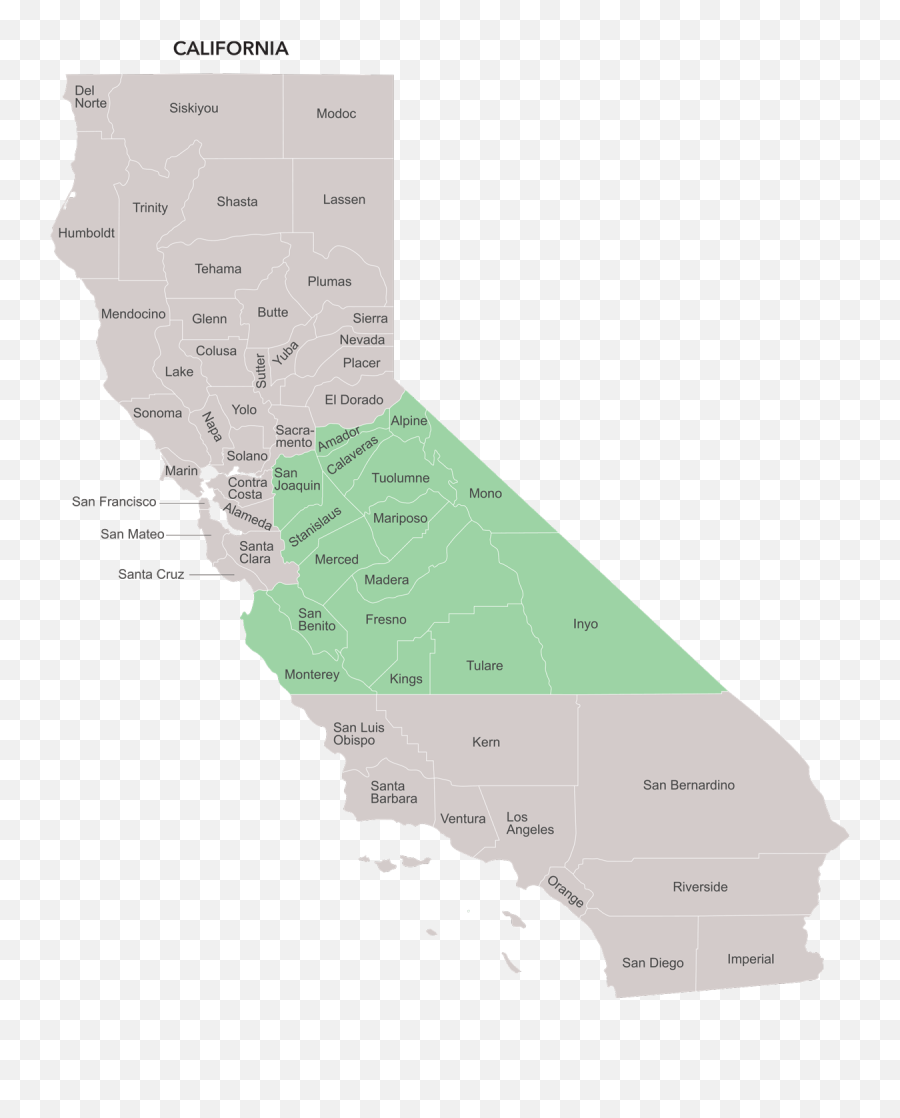 Central California And 2019 Point Emoji,California Map Png
