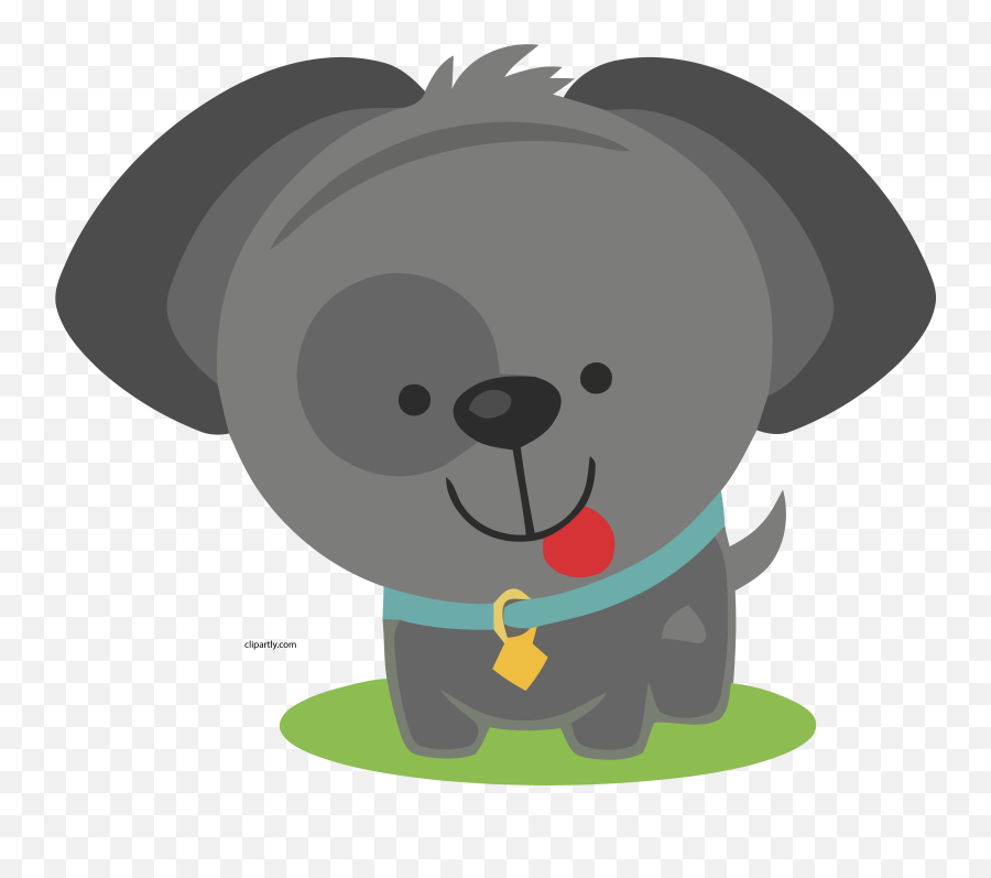 Gray Dog Cute Clipart Png - Dog Cute Clipart Png Emoji,Cute Clipart