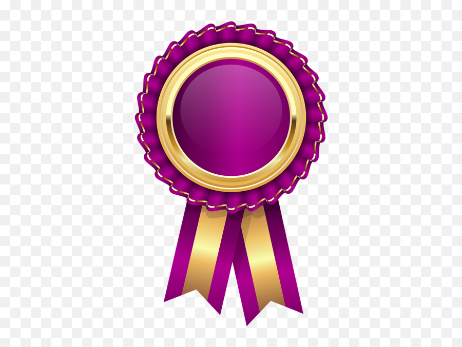 Purple Rosette Png Clip Art Image - Transparent Background Award Ribbon Clipart Emoji,Purple Ribbon Png
