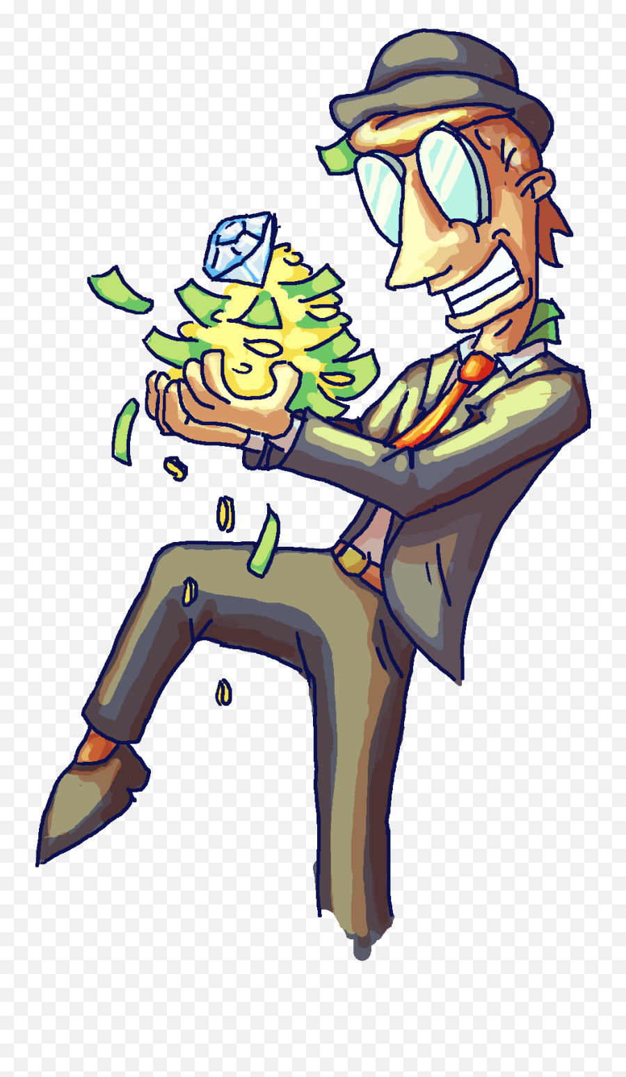 Greedy Man - Transparent Greedy Person Clipart Emoji,Banker Clipart