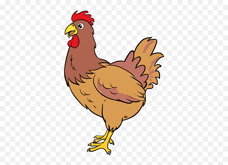Download How To Draw Chicken - Chicken Drawing With Color Emoji,In Clipart