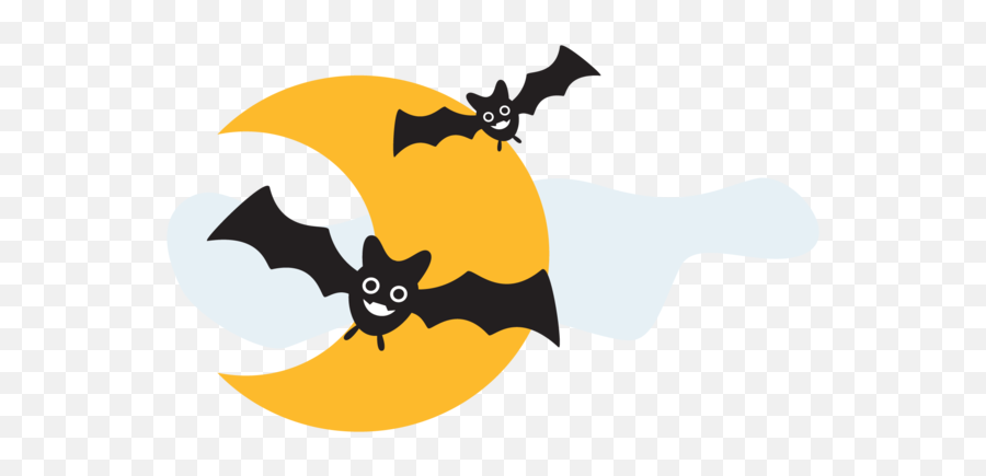 Halloween Bats And Moon For Halloween - 1500x894 Emoji,Halloween Moon Png