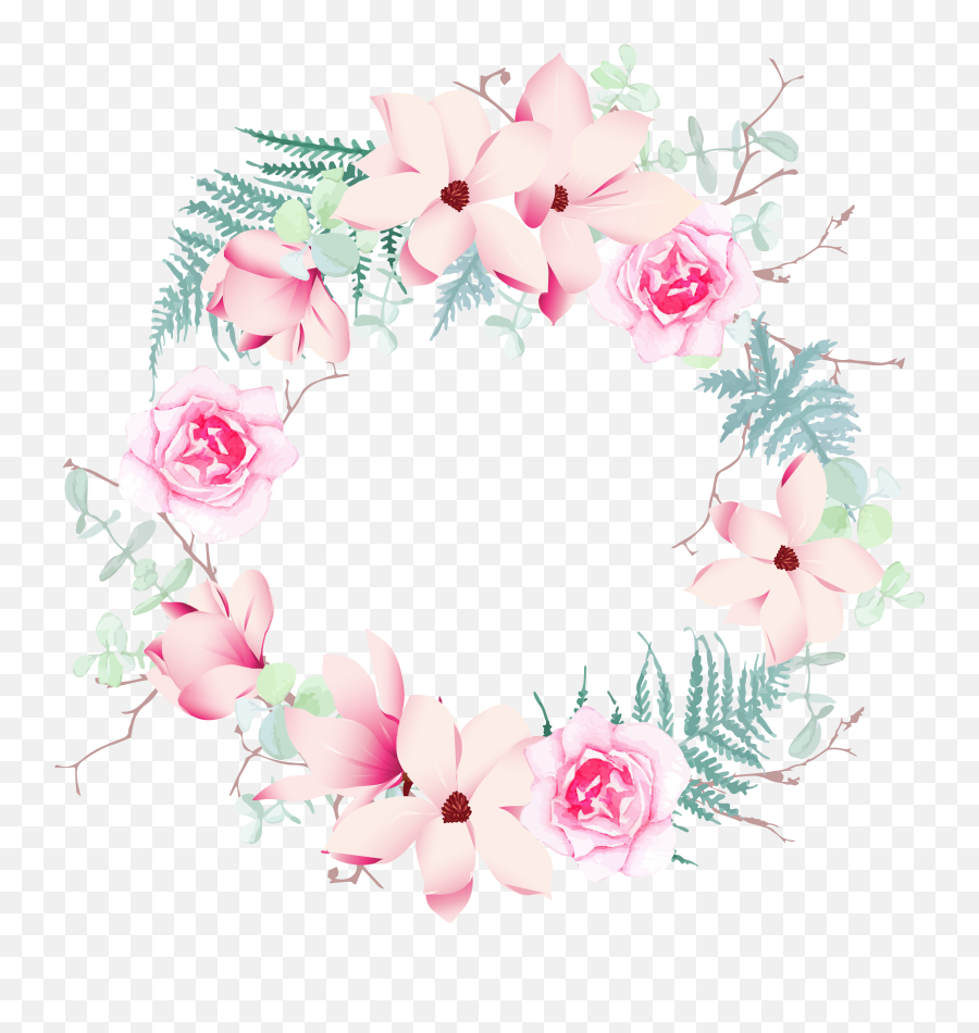 Watercolor Wreath Collection Vol 2 - Floral Emoji,Floral Wreath Clipart