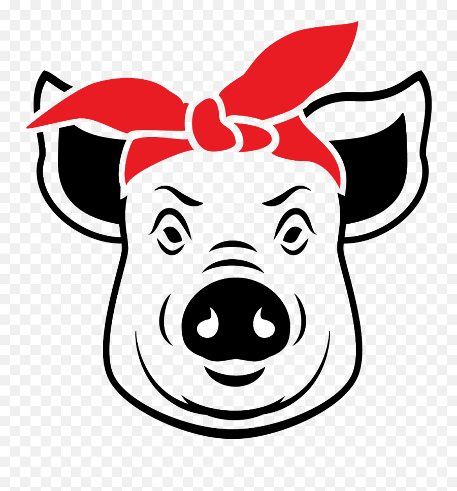 Pig Piglet Piggy Hog Swine Gangster Thug Thuggish Carto - Pig Bandana Emoji,Bandana Clipart