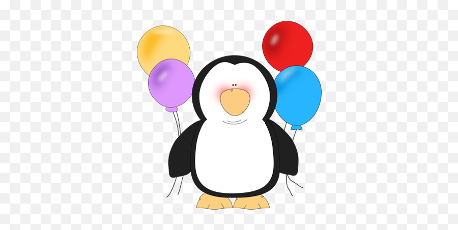 Penguin Holding Balloons Clip Art - Dot Emoji,Clipart Penquin