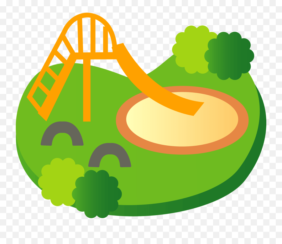 Playground Slide In A Park Clipart Emoji,Park Clipart