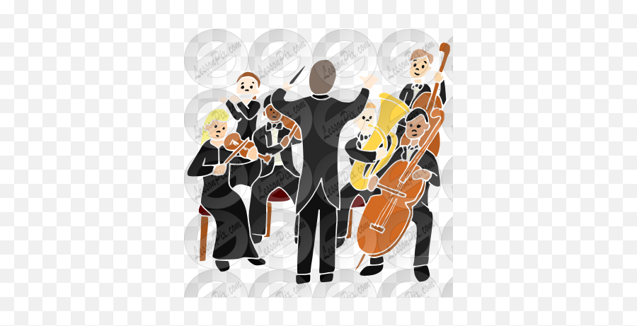 Orchestra Stencil For Classroom - Band Plays Emoji,Orchestra Clipart