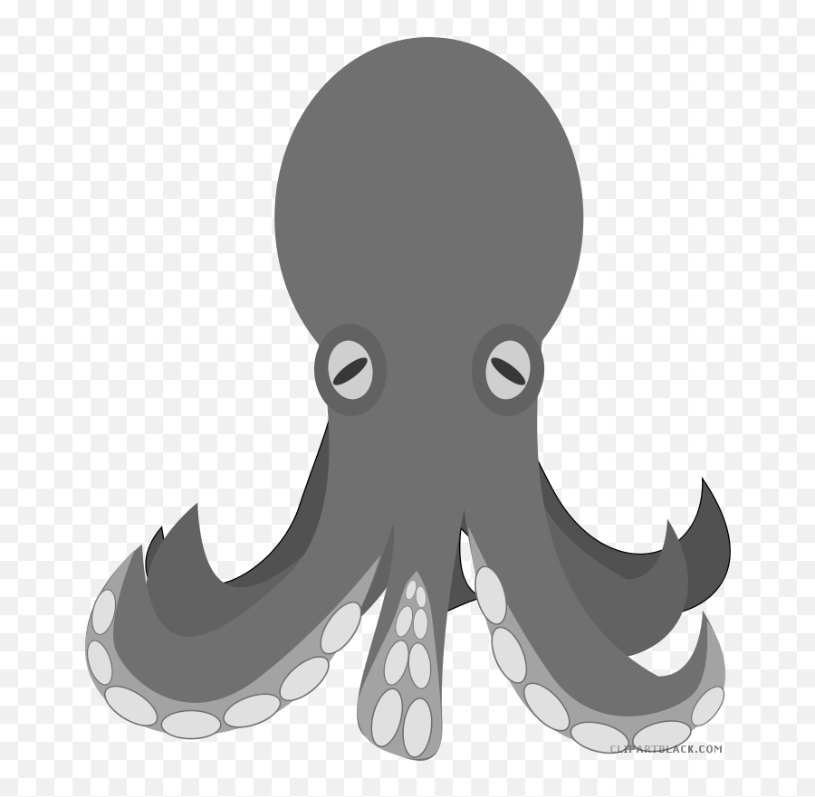 Grayscale Octopus Animal Free Black White Clipart Images - Octupus Clipart Emoji,Octopus Transparent