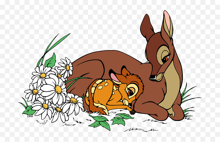Disney Clip Art Galore - Bambi With Mom Emoji,Mothers Day Clipart