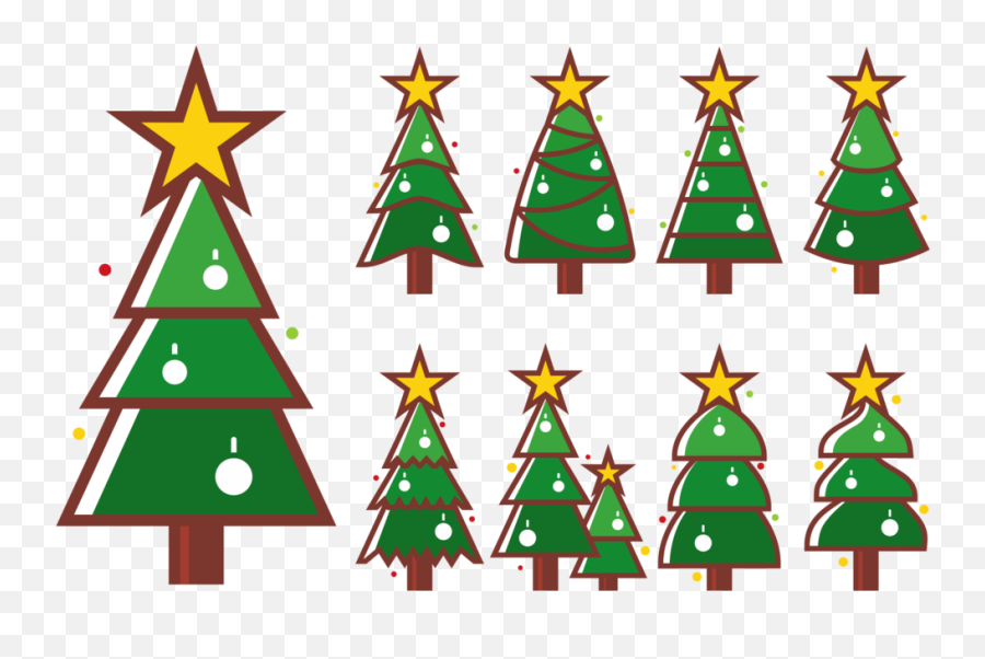 Download Hd Cartoon Christmas Tree Vector Art U0026 Graphics - Christmas Day Emoji,Christmas Tree Vector Png