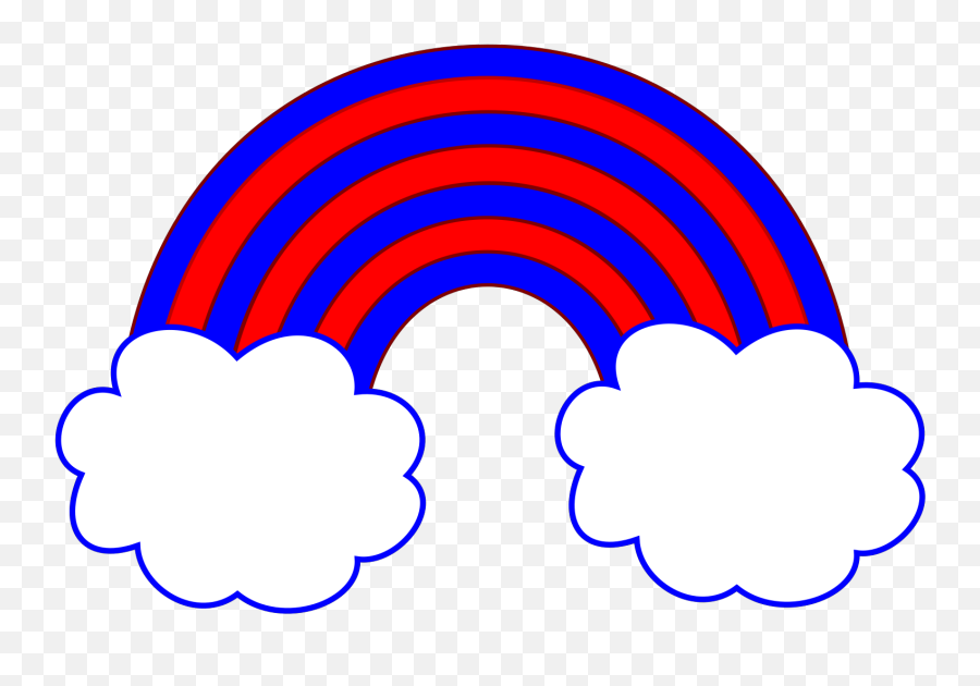 Red And Blue Rainbow With 2 Blue Clouds Svg Vector Red And Emoji,Blue Clouds Png