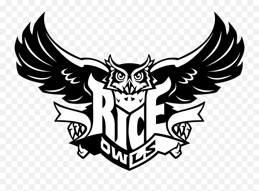 Owls Png - Rice Owls Black And White Emoji,Rice University Logo