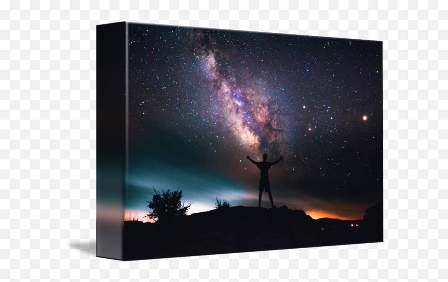 Man Looking Up At Stars Milky Way And Galaxy By Yafes Duymaz Emoji,Person Looking Png