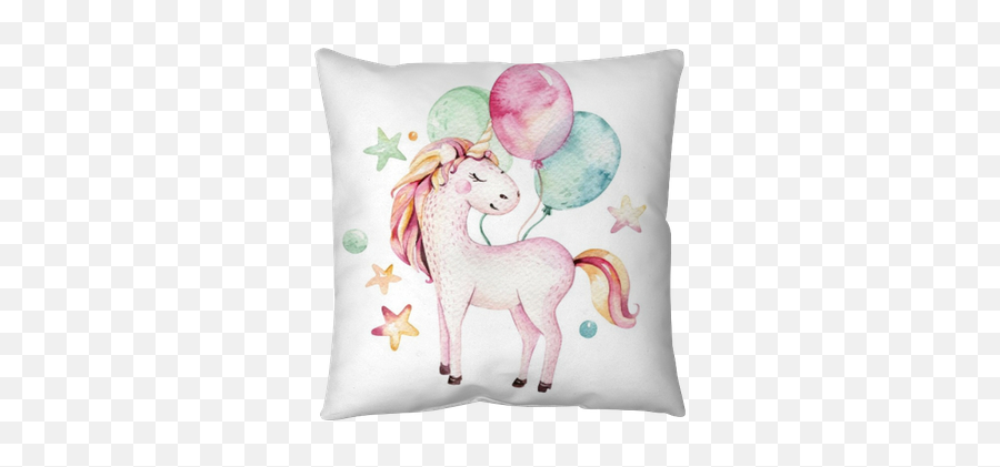 Isolated Cute Watercolor Unicorn Clipart Nursery Unicorns Emoji,Pillows Clipart