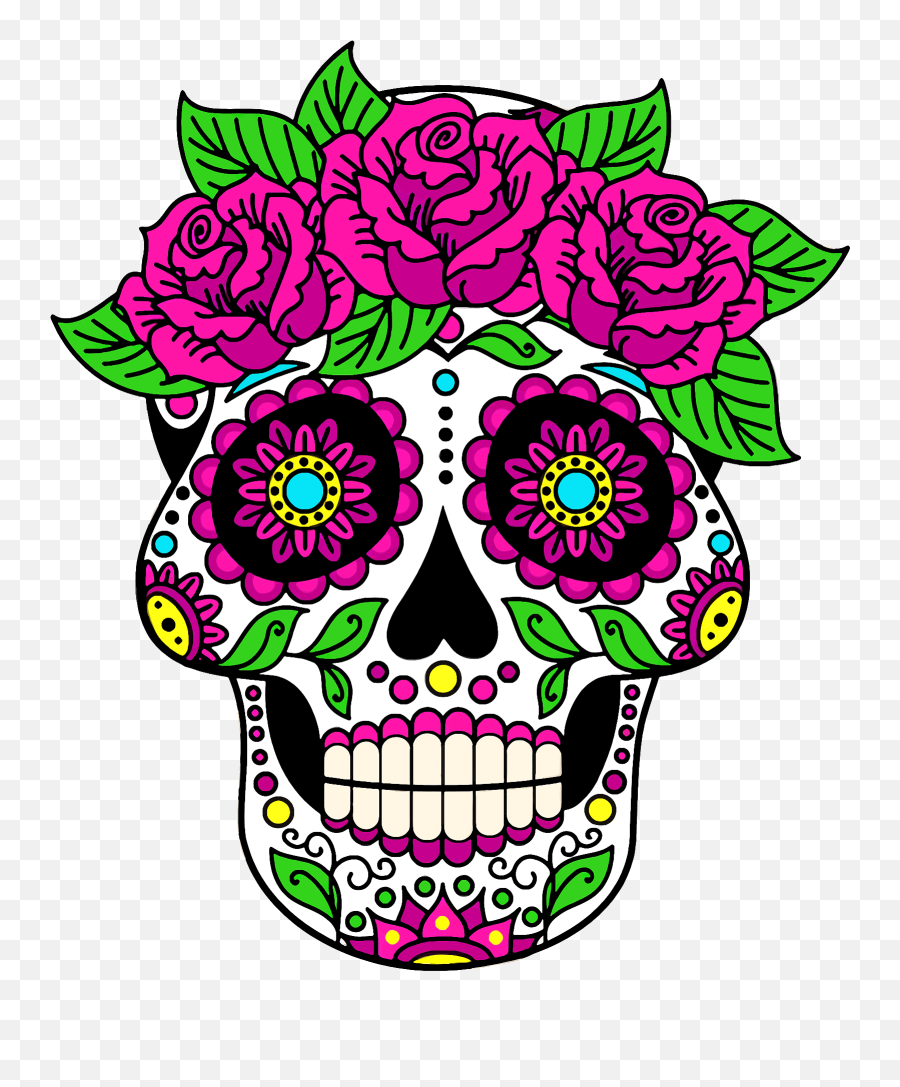 Sugar Skull Clipart - Skull Clipart Skull Day Of The Dead Emoji,Sugar Skull Clipart