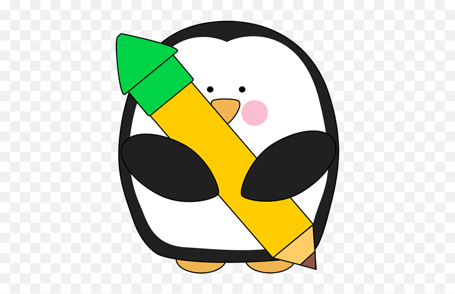 Penguin Clip Art - Penguin With Pencil Clipart Emoji,Clipart Penquin