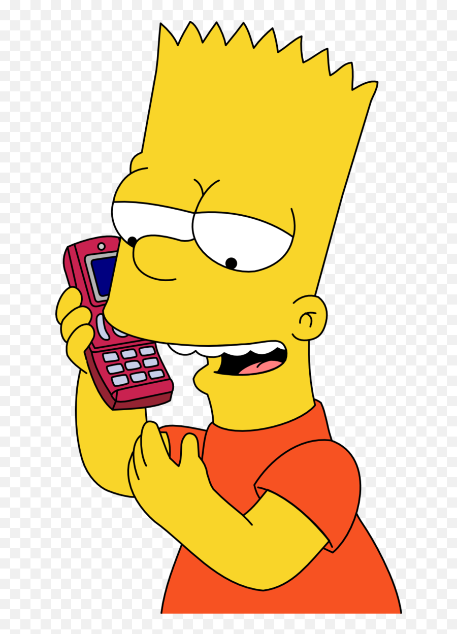 Download Full Size Of Bart Simpson Cartoon Png Hd Quality - Bart Simpson Calling Emoji,Celular Png