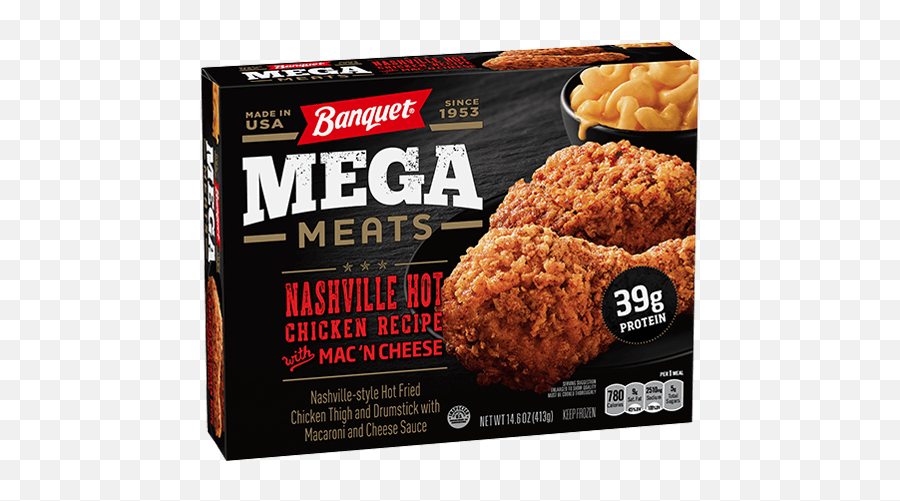Nashville Hot Fried Chicken With Mac N - Banquet Mega Meats Nashville Hot Fried Chicken Emoji,Fried Chicken Transparent
