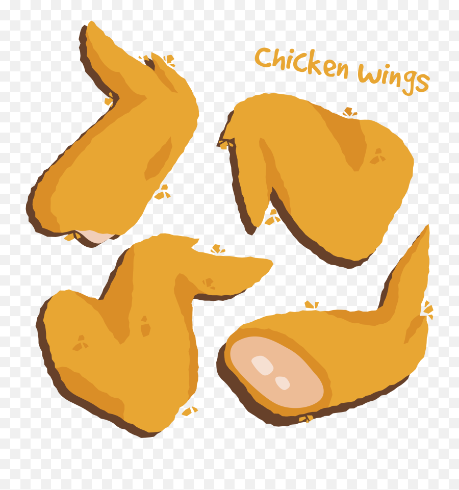 Fried Junk Food Kfc - Chicken Wings Cartoon Image Png Emoji,Chicken Wing Clipart