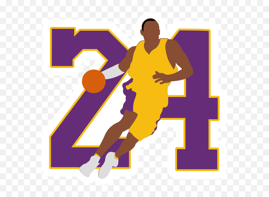 Kobe Bryant 24 Dribbles Sticker - For Basketball Emoji,Kobe Logo
