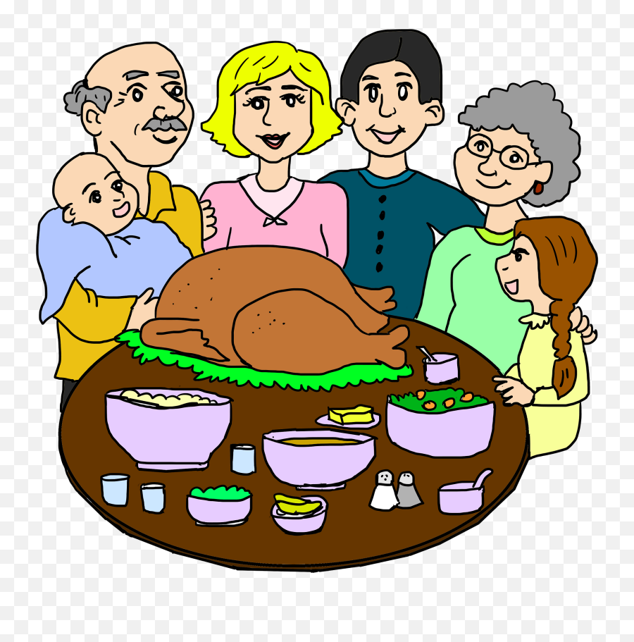 Family Dinner Clipart - Table Dinner Party Cartoon Emoji,Dinner Clipart