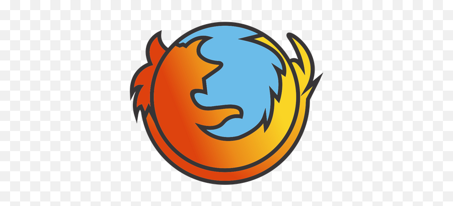 Firefox Logo Icon Of Colored Outline - Firefox Clip Art Black And White Emoji,Firefox Logo