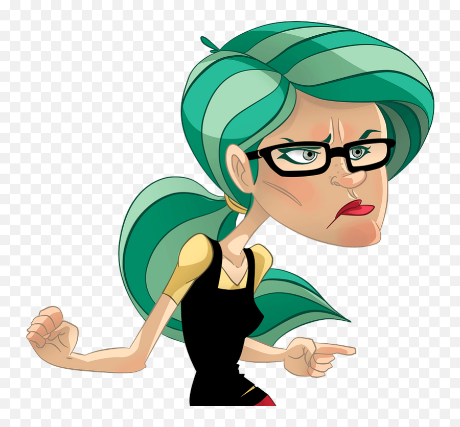 Cartoon Mad Woman Clipart - Woman In Bad Mood Cartoon Emoji,Mad Clipart