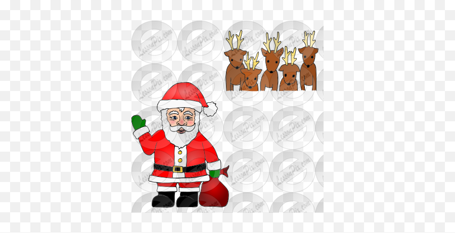 Santa Finds The Reindeer Picture For - Santa Claus Emoji,Santa And Reindeer Clipart